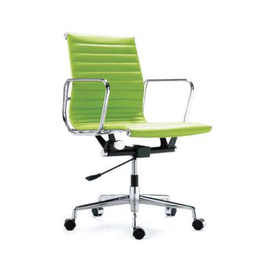 China Modern High Quality Green Middle Back Venue Chair Ergonomic Office PU Leather Office Chair for sale