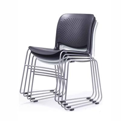 China Foldable Modern Stackable Modern Stackable Armless Conference Chair Plastic Office Furniture Metal Dining Chair for sale