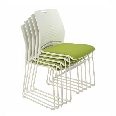 China Modern Office Furniture Plastic Metal Fabric Stacking Chair Plastic Rental Visitor Conference Waiting Chair for sale