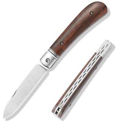 China Trivisa Survival Camping M390 Slide Ironwood Blade Open Outdoor Titanium Folding Knives Portable Pocket Knife With Sheath for sale