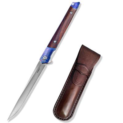 China High Quality Blade Open M390 Stainless Steel Blade Titanium Alloy Handmade Damascus Handle Hunting Camping Folding Pocket Knife for sale