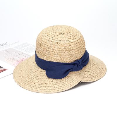 China Image Women Wide Brim UPF50+ Straw Panama Roll Up Hat Fedora Beach Sun Hat for sale