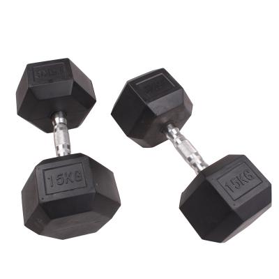 China GYM Durable Hex Rubber Covered Dumbbell for sale