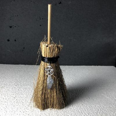 China Wholesale Magic Mini Brooms Crafts Halloween Party Costume Witch Props Folk Witch Brooms for sale