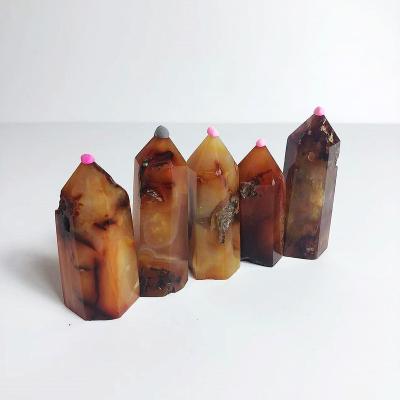 China China wholesale high quality natural agate point crystal therapy carnelian crystal tower for sale