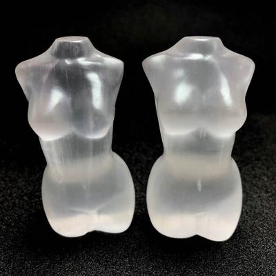 China China Selenite Crystal Carved Goddess Woman Natural Body Carvings For Healing for sale