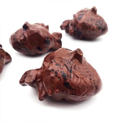 China China Wholesale Natural Quartz Red Obsidian Stone Carved Crystal Anatomical Heart for sale