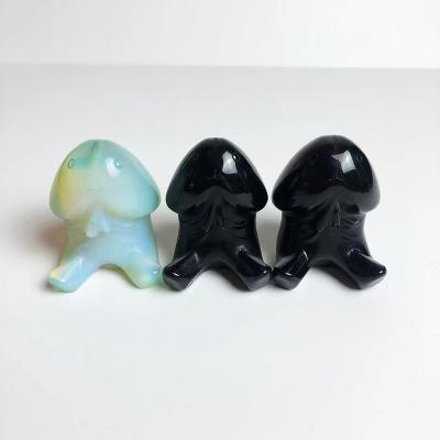 China China wholesale high quality cartoon obsidian dildos hand cut opal dildos for sale for sale