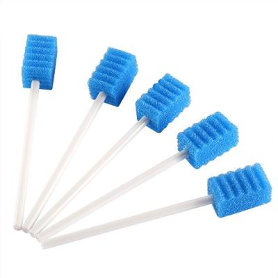 China Plastic+sponge MUNKCARE disposable dentips oral care dabs sponge sticks oral swabsticks blue for sale