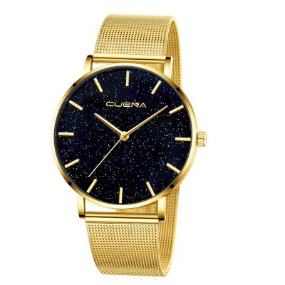 China OEM Waterproof Your Logo CUENA Quartz Mesh Belt Band Water Resistant Lady Wrist Watch Women and Men for sale