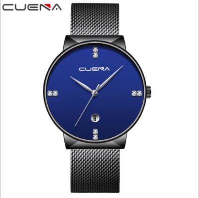 China Wholesale Quartz Mesh Band Design Watches Custom Logo Watch Of Date CUENA Automatic Luxury Watch Men Brand for sale