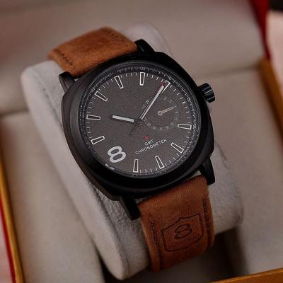 China alibaba china supplier auto date genuine leather watch strap new curren watches clock wristwatch for youth for sale