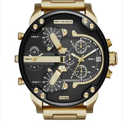 China Japan watch 2021 automatic date movt quartz watch stainless steel back luxury men's gold watch best quality OEM/ODM for sale