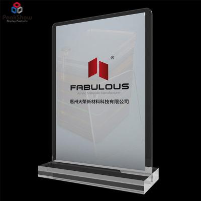 China Can be brand advertising customized desktop laser cutting hot bending screen printed clear transparent acrylic display stand for sale