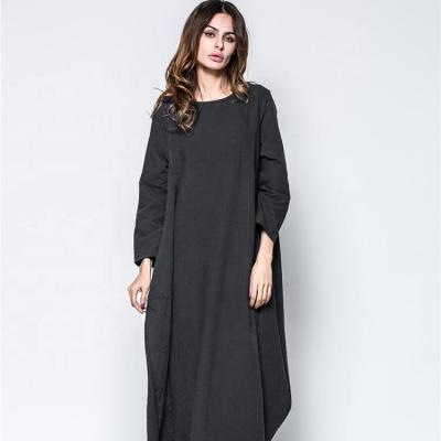 China Viable Fashion Plus Size Women's Muslim Pure Cotton And Hemp Dresses Middle East Dresses for sale