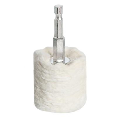 China Cylindrical Cotton Buffing Wheel Kit White Abrasives 40mm Polishing Wheel For Drill for sale