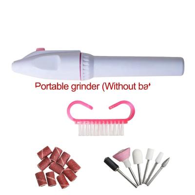 China Portable Nail Polish Nail Polish Pen Electric Nail Drill Polisher Drill Set Metal Polishing Head for sale