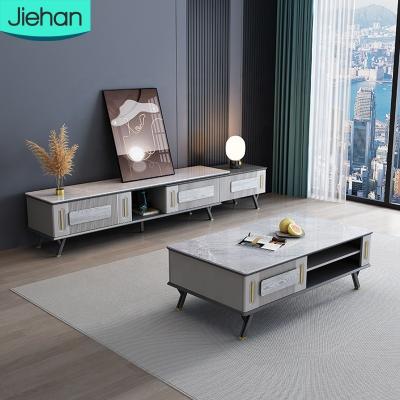 China 2021 Nordic Minimalist Rectangular Wooden Storage Living Room Furniture Design TV Stand And Coffee Table for sale