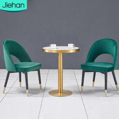 China Heavy Duty Wholesale Modern Home Furniture Elegant Green Velvet Upholstered High Back Simple Wood Dining Chair for sale