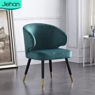 China Heavy Duty European Style Heavy Duty Luxury Velvet Upholstered Modern Nordic Hotel Dining Chair S With Arms for sale