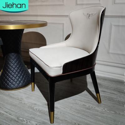 China Newest Design Heavy Duty Upholstered Wooden Legs Furniture Modern Leather Dining Chair Modern Leather Dining Chair for sale