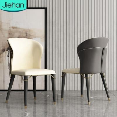 China Heavy Duty Wholesale Luxury Hotel And Restaurant Italian Elegant Back Upholstered Leather Dining Table Dining Chair for sale