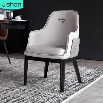 China Newest Heavy Duty Wood Legs Upholstered Leather High End Modern Luxury Note Dining Room Furniture Dining Chair for sale