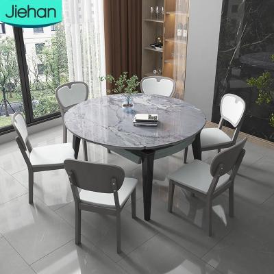 China Wholesale Adjustable Chinese Minimalist Furniture Adjustable Expandable Living Edge Dining Room Modern Round Dining Table (Other) Set 6 Seater for sale