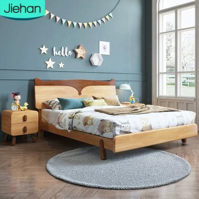 China Safety And Cute Simple Designer Kids Furniture Cheaper Bedroom Pictures Set Solid Wood Single Bed for sale