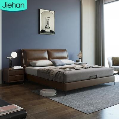 China High Quality Modern Upholstered Leather Bed Large Large Storage Home Furniture Luxury 1.8m Double Bed for sale