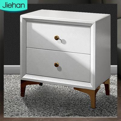 China Low moq price bedroom furniture hotel bedroom furniture strong bearing nordic nightstand with 2 drawer for sale