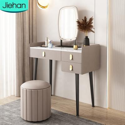 China Competitive Price Adjustable Warm Storage Product Modern European (Other) Make Up Mirrored Dressing Table For Bedroom for sale