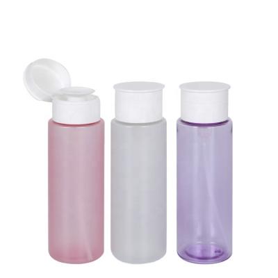 China BEAUTY PACKAGING PET Nail Remover Pump Plastic Container For Oil Water Liquid Eye Makeup Remover Cleaning Bottle for sale