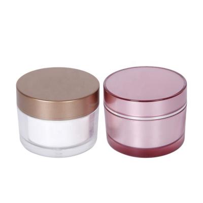 China BEAUTY PACKAGING Luxury Empty Acrylic Double Wall 80g Face Cream Plastic Jar With Screw Lid UKC02 Inner PP Cosmetic Container For Skin Care Lotion for sale