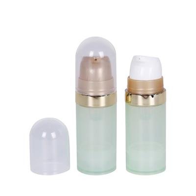 China UKT06 10ml Cosmetic Round Shape Empty Airless Cosmetic Cream Bottle Airless Cosmetic Pump Bottle PP Sample Packing Test Bottle for sale