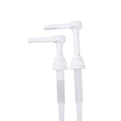 China Non Spill Large UKS30 43mm NR Dosage 10/15/20/30ml White Unremovable Plastic Sauce Dispenser Pump for sale