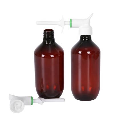 China Plastic Amber Shading Medicine Bottle 500ml Chemical Liquid Container With Pet Swif Special Doser Medicine Feeding Pump UKH03 for sale