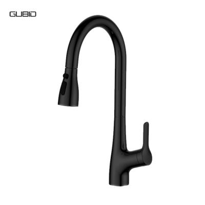 China Pull Out Spray Single Handle Matte Black Kitchen Sink Faucet Spring Pull Out Faucet Two Functions Sprayer Kitchen Sink Faucet For Sink for sale