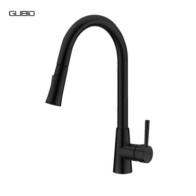 China Classic Pull Out Kitchen Faucets Matte Black Industrial Faucet Solid Brass Mixers For Farm Camper Laundry RV Mini Bar Utility Sinks for sale