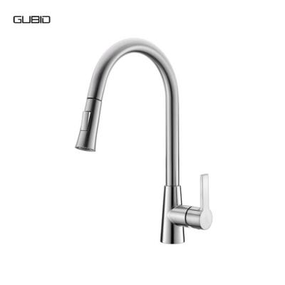 China Pull Out Spray Chrome Polish Kitchen Faucets With Pull Down Water Resistant Mixer Sprayer UPC Piping Fingerprint Hot Cold Kitchen Faucets for sale