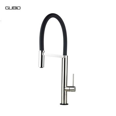 China Pull Down Universal Hot Cold Water Silicone Faucets Stainless Steel Stain Spout Single Handle Deck Mounted Kitchen Sink Water Mixer Tap for sale