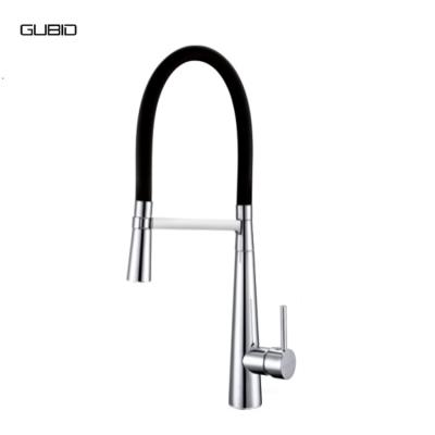 China Other modern cupc faucet chrome silicone spring pull down anti splash hot and cold water deck to mount faucets for restaurant for sale