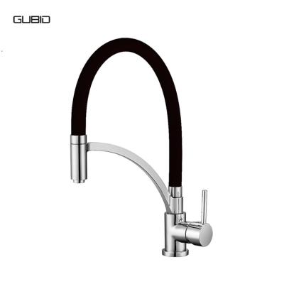 China Pull Down Kitchen Faucet Modern Cupc Chrome Silicone Spout Pull Down Anti Splash Hot And Cold Water Deck Mount Single Handle Kitchen Sink Faucets for sale