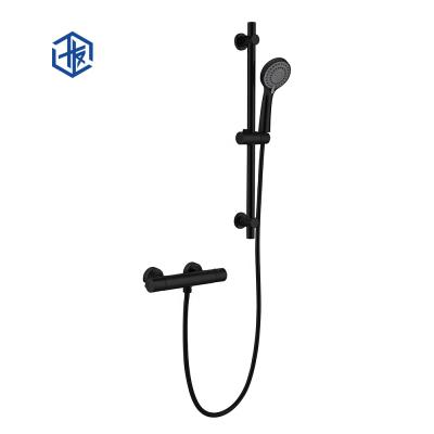 China With Slide Bar CE WRAS Bathroom Bath Around Single Function Temperature Control Thermostatic Mixer Faucet Shower Set With Slide Bar Hand Shower for sale