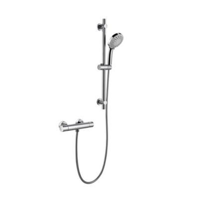 China With Slide Bar Chrome Bathroom Shower Set Hand Shower With Slide Bar Thermostat Shower Faucet for sale