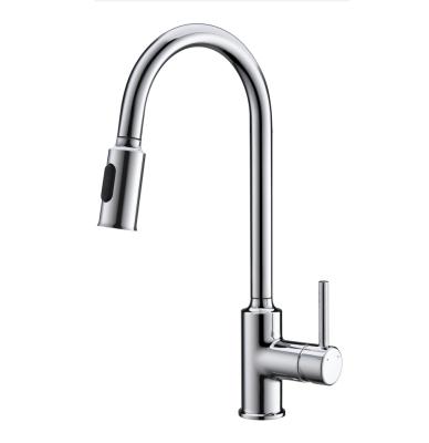 China Modern cupc modern chrome pull out deck mounted sink kitchen water anti splash single handle hot and cold faucets for restaurant sinks for sale