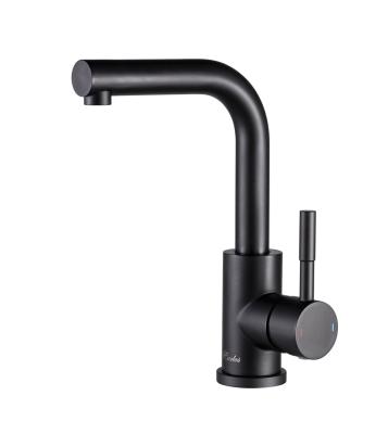 China Deck Mount Hole Modern CE CUPC 304 Stainless Steel Handle Hot Water Taps Modern Simple Single Cold Kitchen Sink Matte Black Faucets for sale