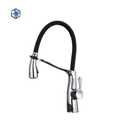 China Modern Silicone Tube Spring Flexible Pull Down Kitchen Sink Mixer Tap Faucets for sale