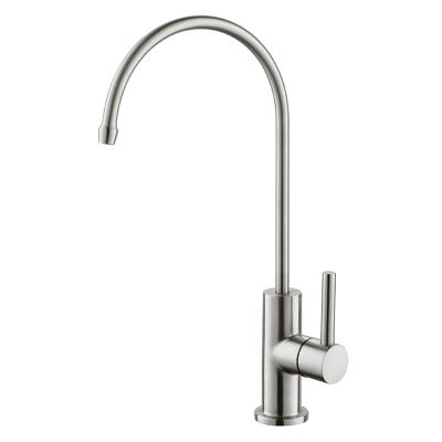 China Building Material Supply SUS304 Food Grade Kitchen Deck Mount Modern Direct Cold Drinking Water Tap Purified Faucet With Bend Spout for sale