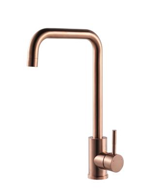 China Modern Luxury Rose Gold cUPC 304 Stainless Steel Deck Mounted Single Hole Single Handle Kitchen Sink Anti Hot And Cold Splash Faucets for sale